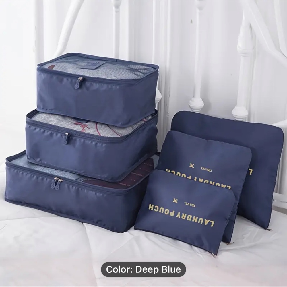 Cubes, Deep Blue Garment Bag Set for Travel, NEW